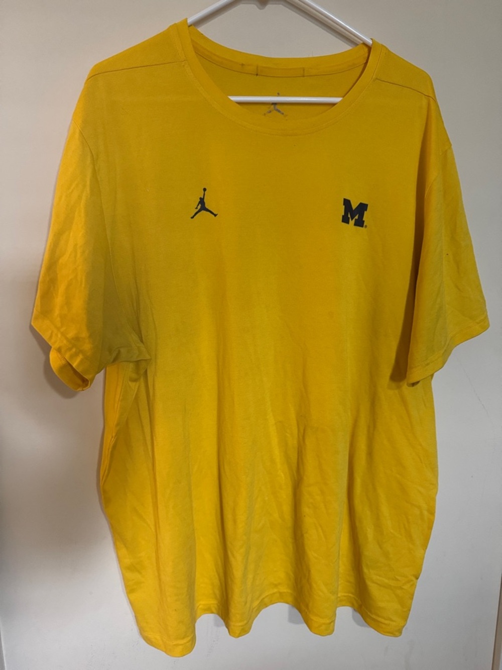 Jordan Yellow Short-Sleeve Crew Tee with Navy Logos